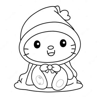 Pagina Para Colorear De Hello Kitty Con Gorro De Santa 12628-10509