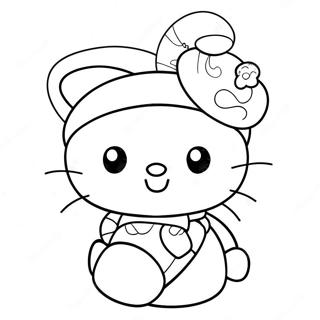 Pagina Para Colorear De Hello Kitty Con Gorro De Santa 12628-10510