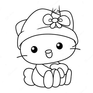 Pagina Para Colorear De Hello Kitty Con Gorro De Santa 12628-10512