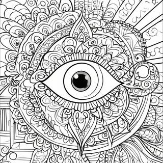 Pagina Para Colorear Del Mandala Del Ojo Maligno Colorido 12658-10535