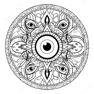 Pagina Para Colorear Del Mandala Del Ojo Maligno Colorido 12658-10536