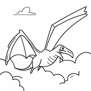 Pagina Para Colorear De Un Pterodactilo Volando En El Cielo 12678-10551