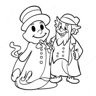 Pagina Para Colorear De Scrooge Y El Fantasma De La Navidad Pasada 12708-10575