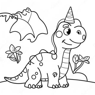 Feliz Cumpleaños Dinosaurio Páginas Para Colorear