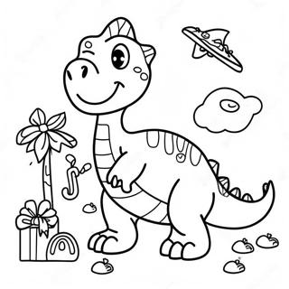 Pagina Para Colorear De Dinosaurio Feliz Cumpleanos 12727-10587