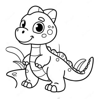 Pagina Para Colorear De Cumpleanos De Dinosaurio Bebe Adorable 12728-10589