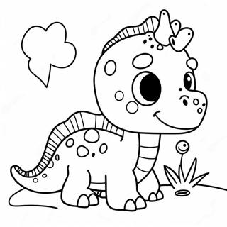 Pagina Para Colorear De Cumpleanos De Dinosaurio Bebe Adorable 12728-10590