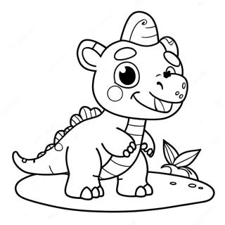 Pagina Para Colorear De Cumpleanos De Dinosaurio Bebe Adorable 12728-10591