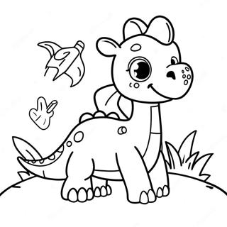 Pagina Para Colorear De Cumpleanos De Dinosaurio Bebe Adorable 12728-10592