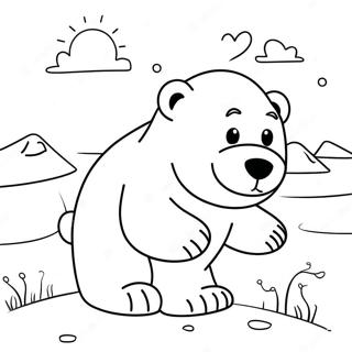 Pagina Para Colorear De Oso Polar Lindo Jugando 1272-1018