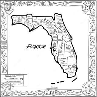 Pagina Para Colorear Del Mapa Del Estado De Florida 12857-10686