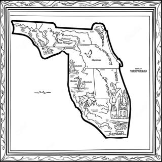 Pagina Para Colorear Del Mapa Del Estado De Florida 12857-10687