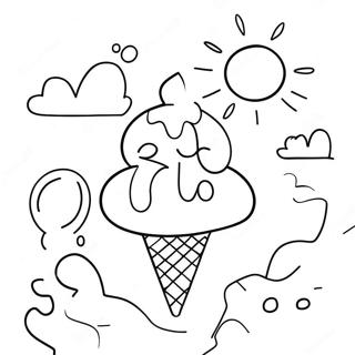 Pagina Para Colorear De Dia Soleado Con Helado 12-13