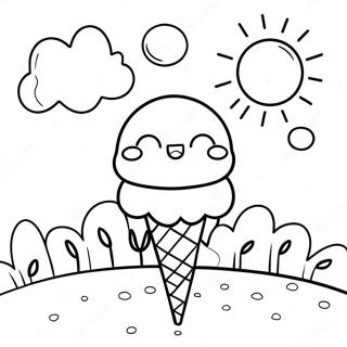 Pagina Para Colorear De Dia Soleado Con Helado 12-16