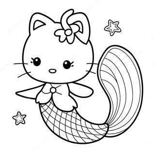 Hello Kitty Sirena Páginas Para Colorear