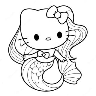 Pagina Para Colorear De Hello Kitty Sirena 13047-10838