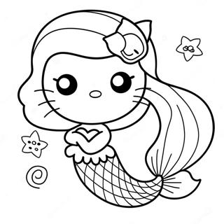 Pagina Para Colorear De Hello Kitty Sirena 13047-10839