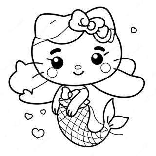 Pagina Para Colorear De Hello Kitty Sirena 13047-10840