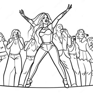 Pagina Para Colorear De Beyonce Actuando En El Escenario 13108-10889