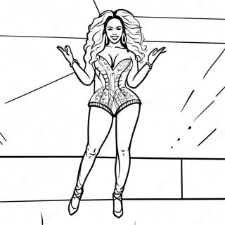 Pagina Para Colorear De Beyonce Actuando En El Escenario 13108-10890