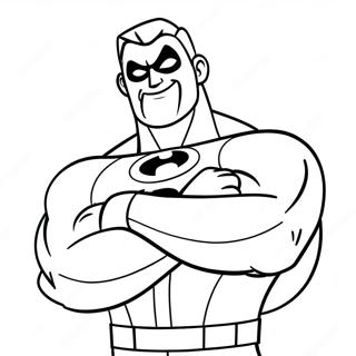 Pagina Para Colorear De Mr Incredible Flexionando Musculos 1322-1059