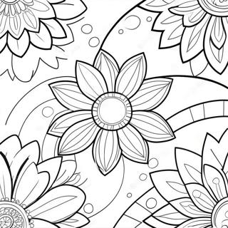 Pagina Para Colorear De Flores Vibrantes De Arte Pop 13278-11026