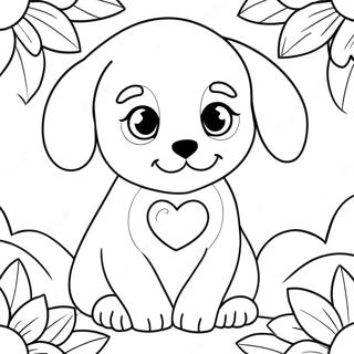 Pagina Para Colorear De Un Cachorro Para El Dia De San Valentin 13347-11079