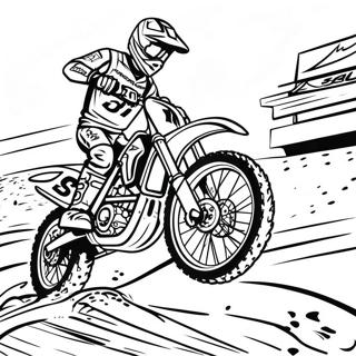 Pagina Para Colorear De Escena De Carreras De Motocross 13417-11134