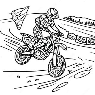 Pagina Para Colorear De Escena De Carreras De Motocross 13417-11136