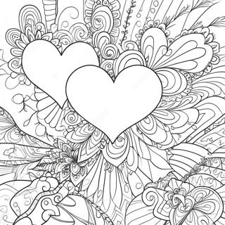 Pagina Para Colorear De Corazones Coloridos Con Patrones 13428-11145