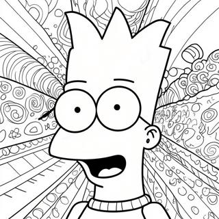 Bart Simpson Psicodélico Páginas Para Colorear