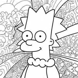 Pagina Para Colorear De Bart Simpson Psicodelico Con Patrones Groovy 13438-11156