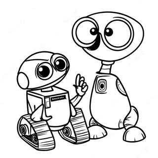 Pagina Para Colorear De Wall E Y Eve Adorables 13448-11164