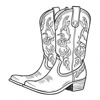 Pagina Para Colorear De Botas De Vaquero Elegantes 13488-11193