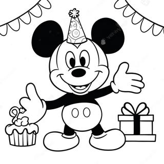 Pagina Para Colorear De Fiesta De Cumpleanos De Mickey Mouse 13578-11255