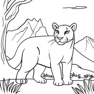 Pagina Para Colorear De Puma Majestuoso En La Naturaleza 13629-11298