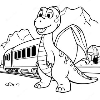 Pagina Para Colorear De Tren Dinosaurio 13638-11302