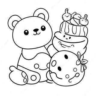 Pagina Para Colorear De Rilakkuma Adorable Con Amigos 13659-11321