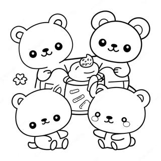 Pagina Para Colorear De Rilakkuma Adorable Con Amigos 13659-11323