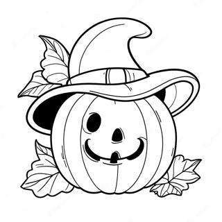 Pagina Para Colorear De Calabaza Sonriente Con Sombrero 13709-11361