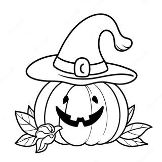 Pagina Para Colorear De Calabaza Sonriente Con Sombrero 13709-11363