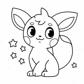 Pagina Para Colorear De Umbreon Lindo Con Estrellas 13879-11498