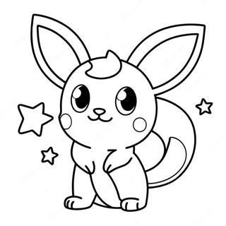 Pagina Para Colorear De Umbreon Lindo Con Estrellas 13879-11499