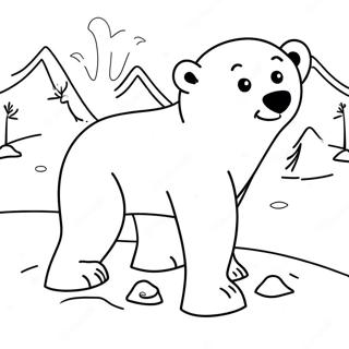 Pagina Para Colorear De Oso Polar Adorable Jugando En La Nieve 13889-11506