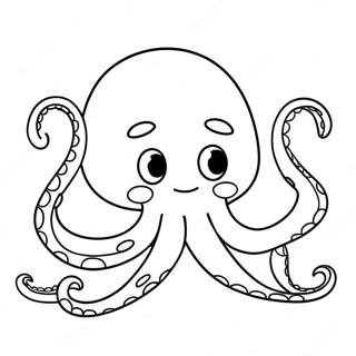 Pagina Para Colorear De Pulpo De Dibujos Animados Lindo 1392-1113