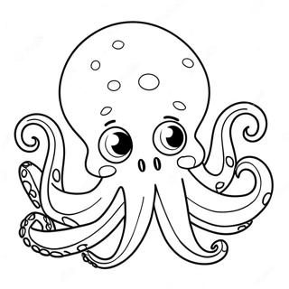 Pagina Para Colorear De Pulpo De Dibujos Animados Lindo 1392-1114