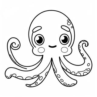 Pagina Para Colorear De Pulpo De Dibujos Animados Lindo 1392-1116