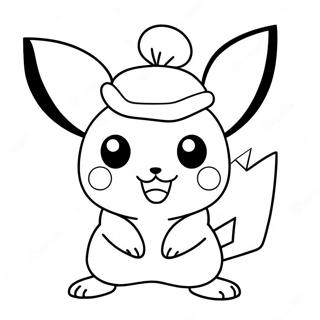 Pikachu Con Sombrero De Santa Pagina Para Colorear 14139-11713