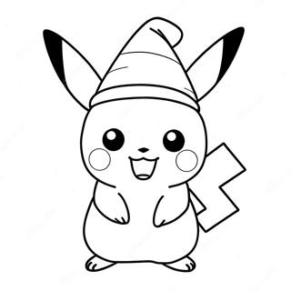 Pikachu Con Sombrero De Santa Pagina Para Colorear 14139-11714