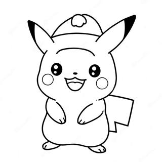 Pikachu Con Sombrero De Santa Pagina Para Colorear 14139-11715